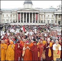 Protest in Trafalgar Square, London